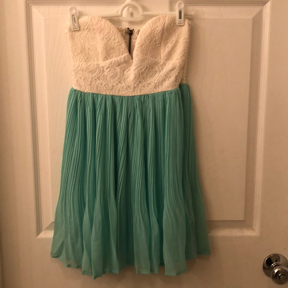 Strapless mini dress